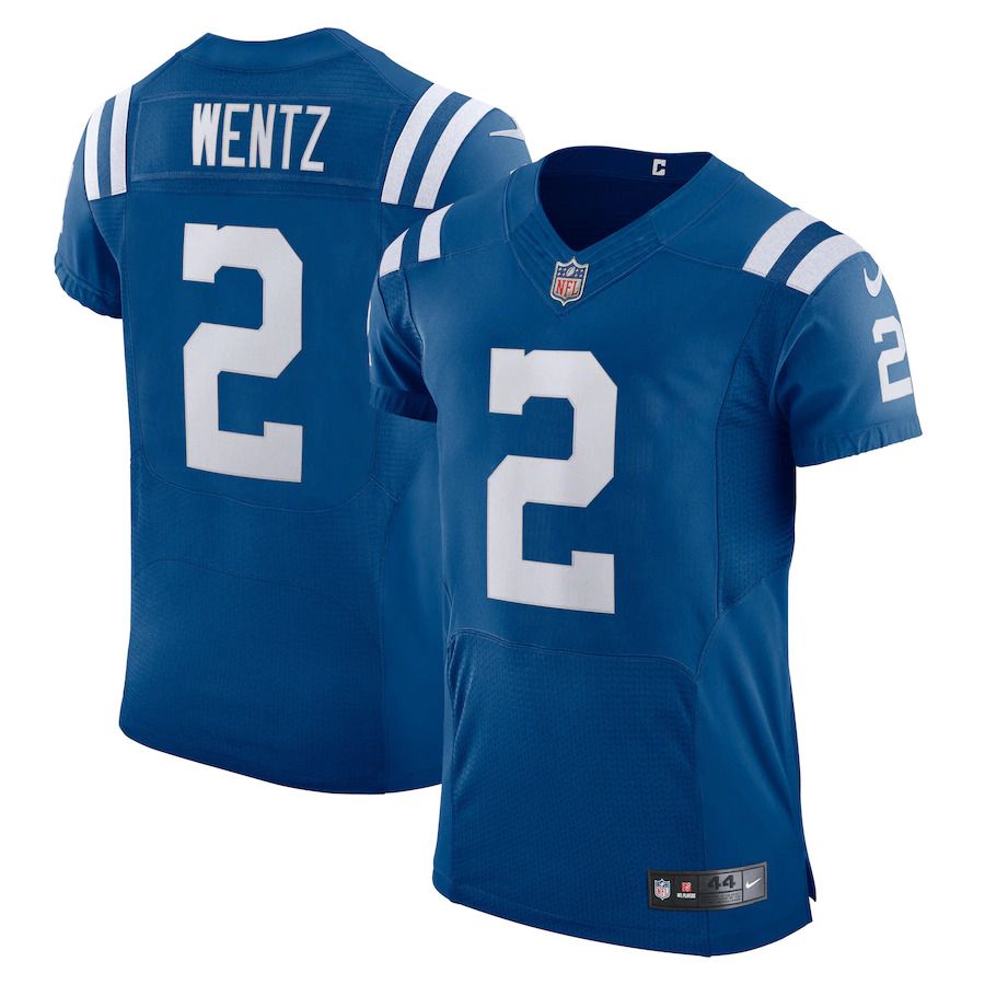 Men Indianapolis Colts #2 Carson Wentz Nike Royal Vapor Elite Player NFL Jersey